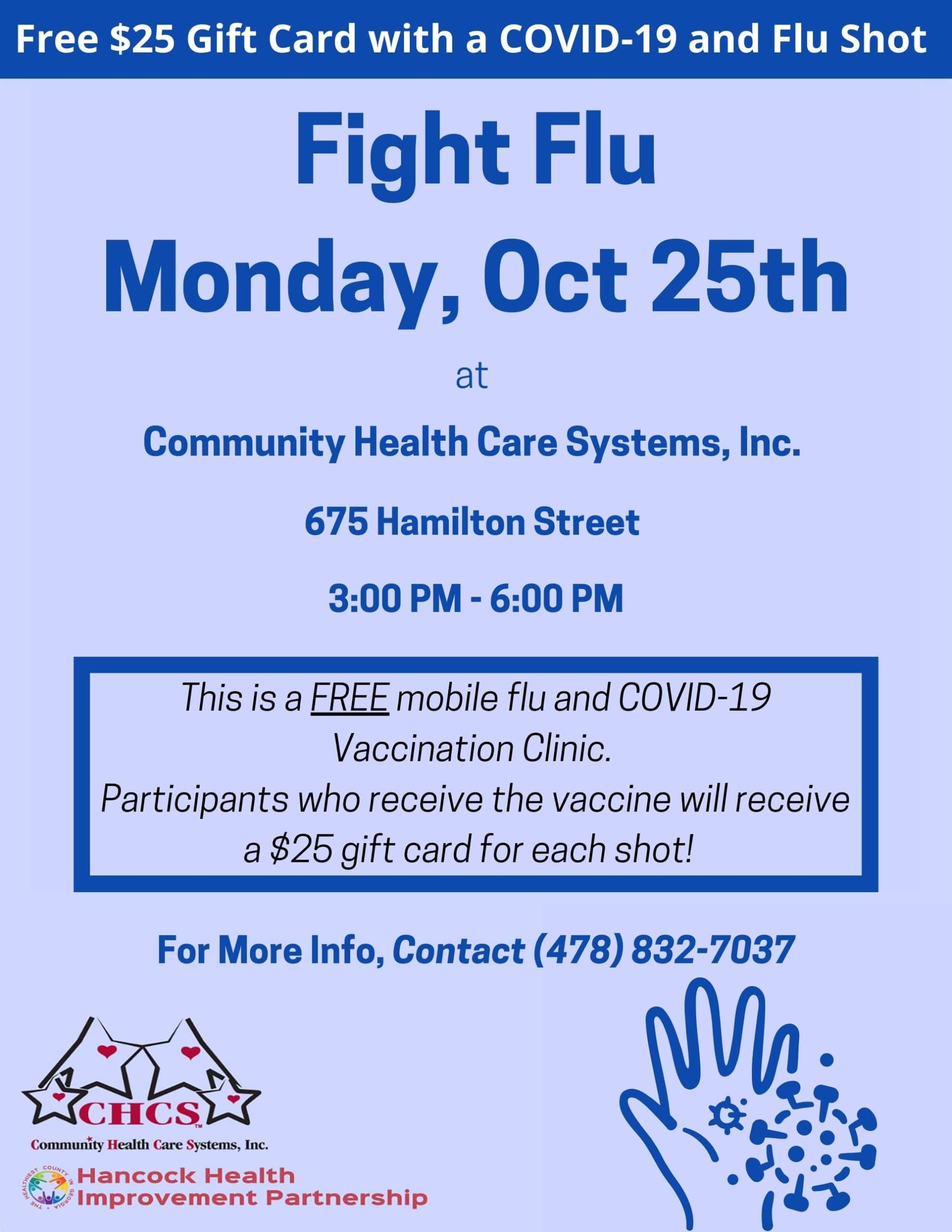 Fight Flue Monday October 25th at Community Health Care Systems, Inc.