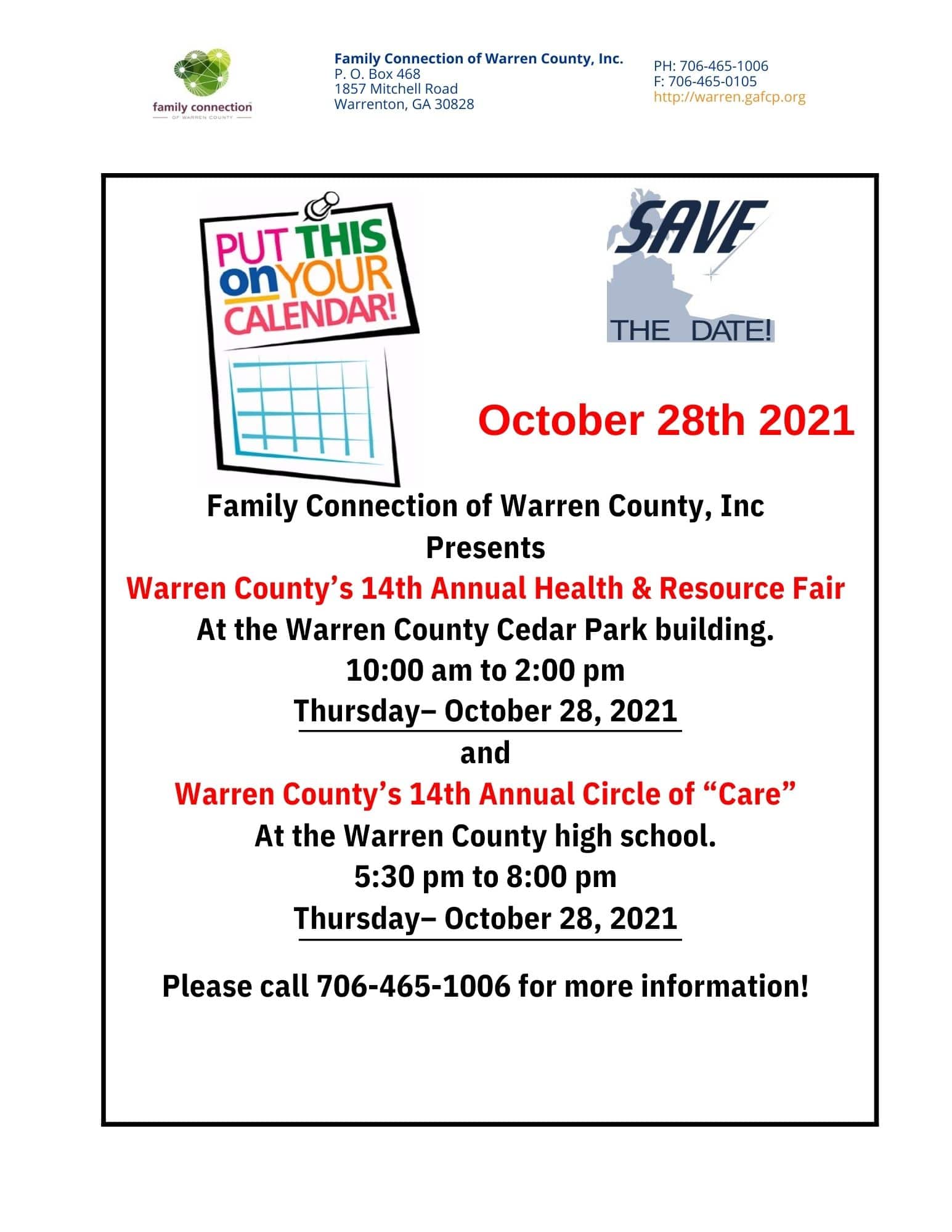 Wren County Health and Resources Fait October 28